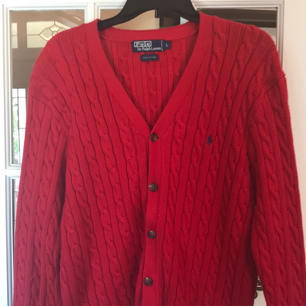 Polo by Ralph Lauren Red Cardigan